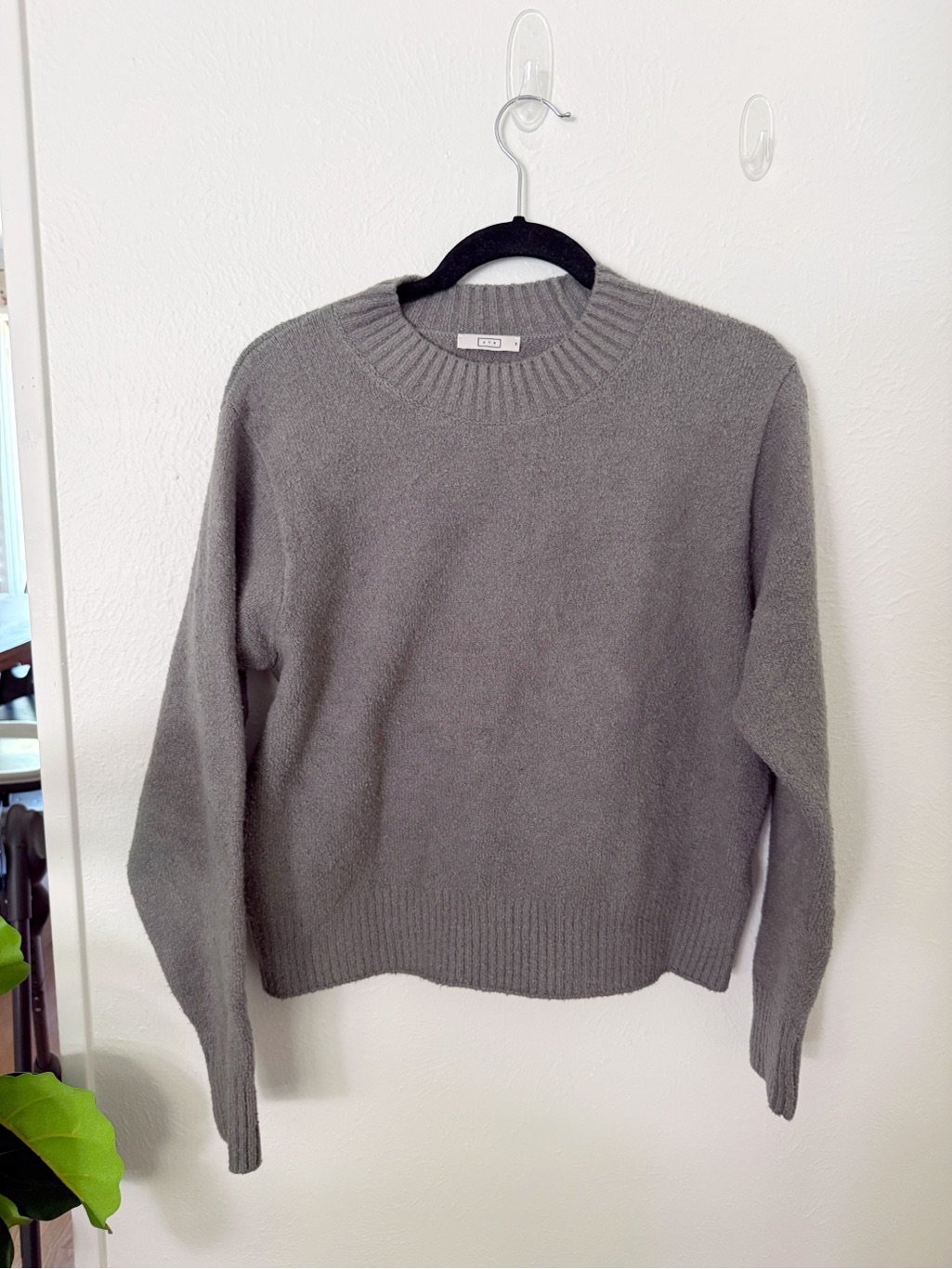 Ayr Womens The Little Softie Sweater Mossy Gray Sz M